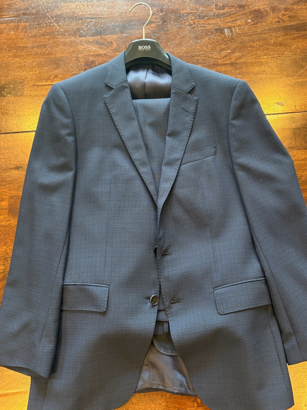 Boss Men's Dark Blue Two-Button Suit Jacket and Dress Pants